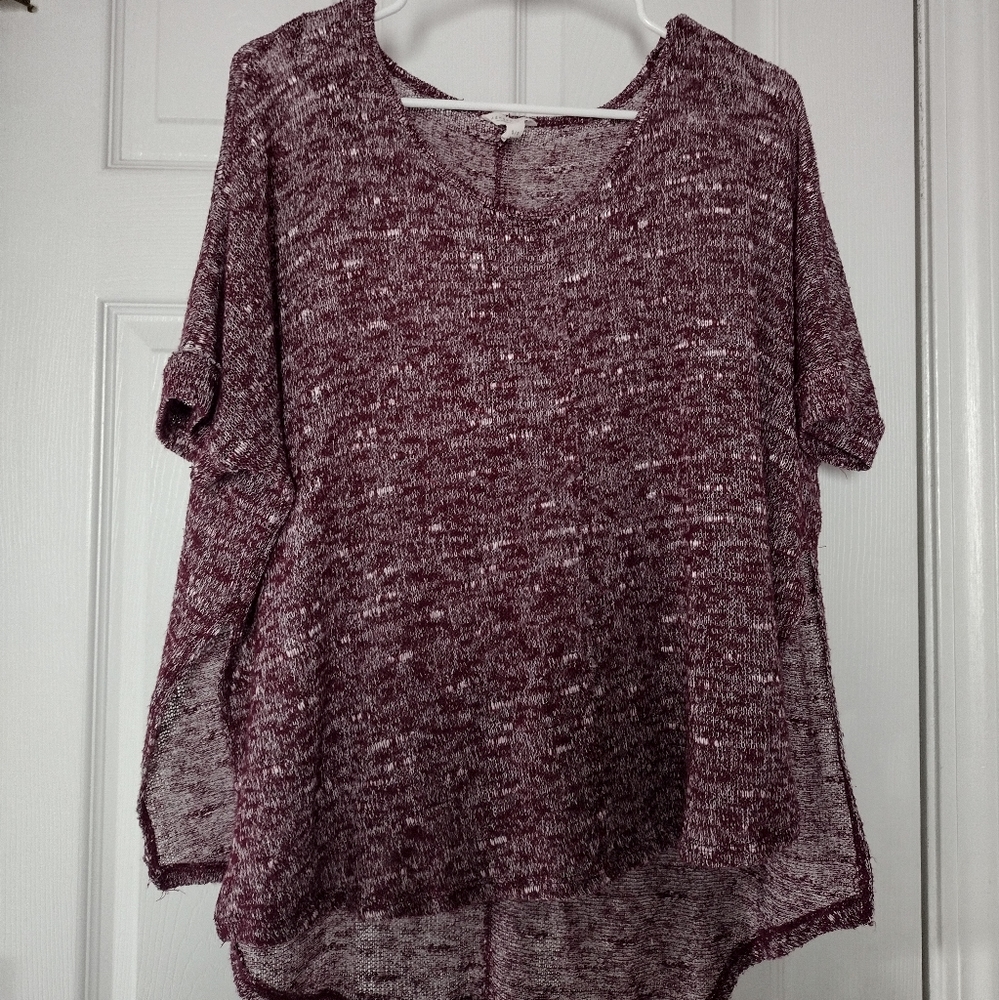 Aeropostale Blouse Top Women's S/P Red Maroon Short Sleeve